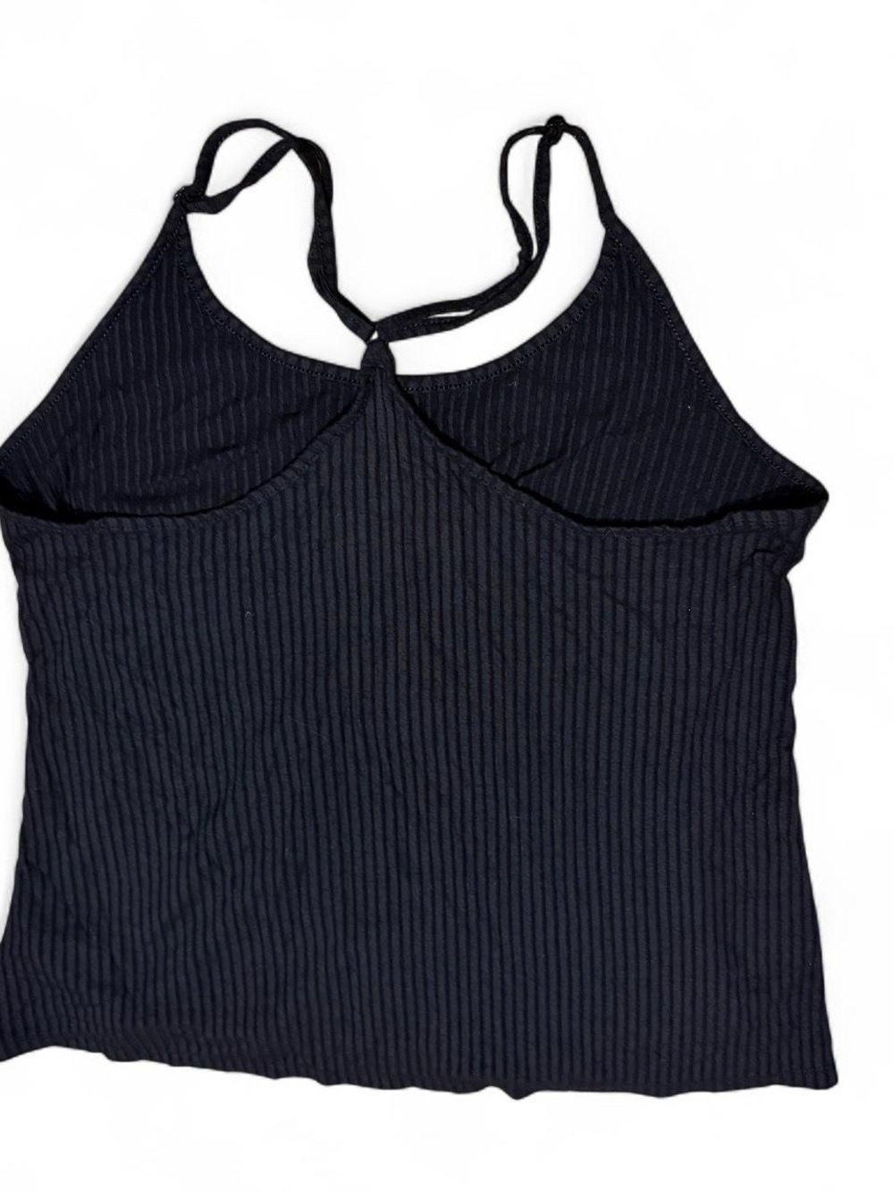 Women’s Black Ribbed Racerback Tank Top - Picture 2 of 3